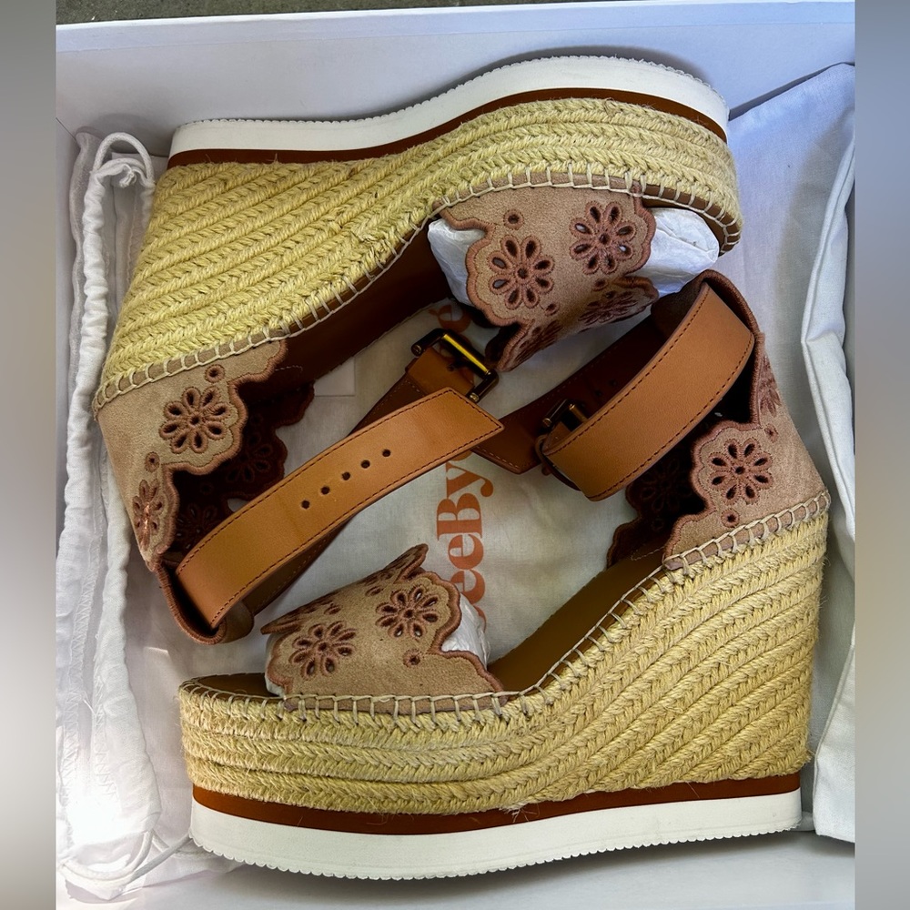 SeeByChloè nude summer shoes.Light weight,comfortable.Size 38(fits37 half).